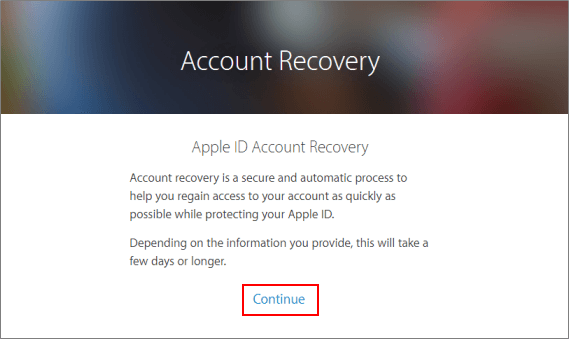 Apple ID Account recovery