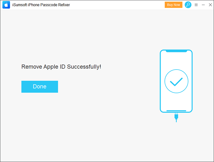 Apple ID removed successfully