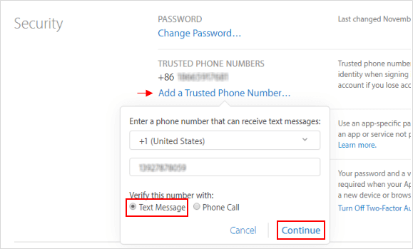 Add a trusted phone number