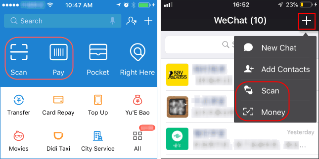 Payment proccess with WeChat Wallet and Alipay