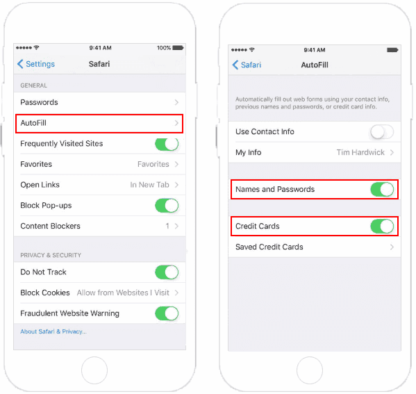 Set up AutoFill for Username and Password on iPhone