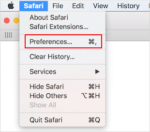 Open Safari Preferences