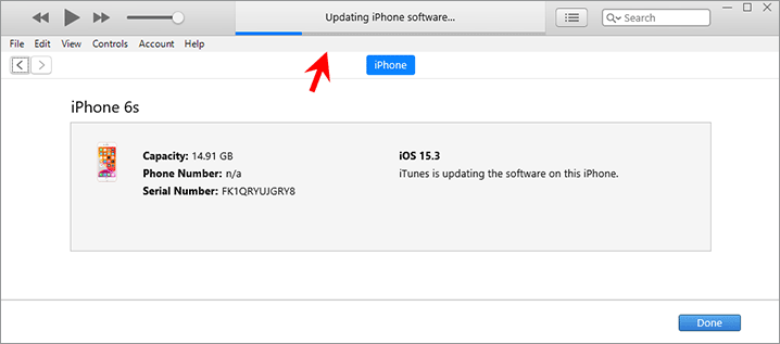 updating iPhone software in iTunes