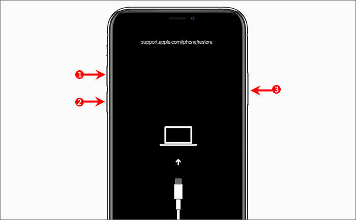 use buttons to get iPhone out of recovery mode