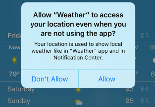 Give apps permission to use your Location