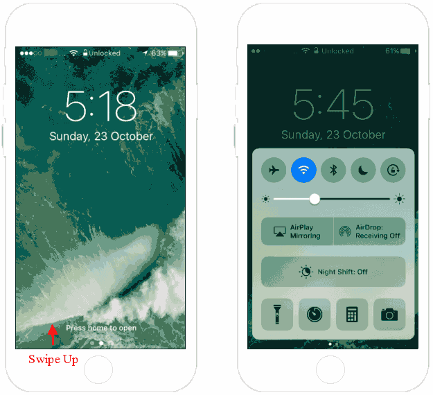 Access Control Center from Lock Screen