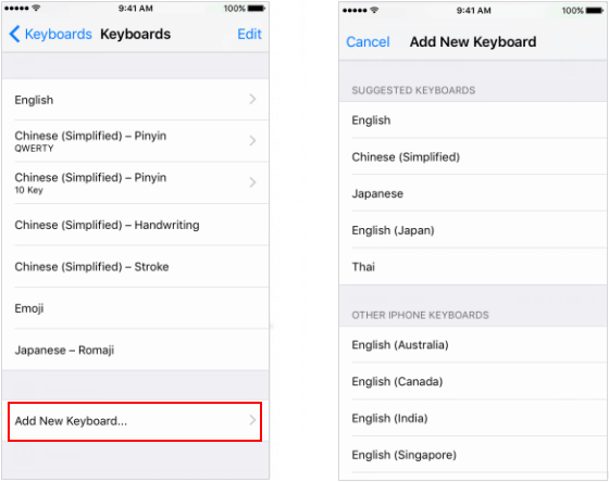 Add a built-in Keyboard to iPhone/iPad