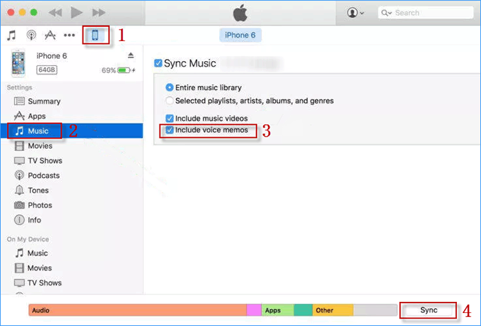 transfer voice memos with iTunes