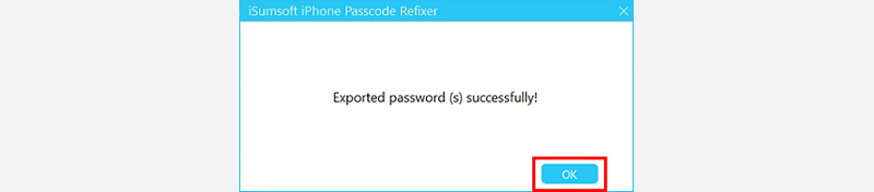 Exported Passwords Successfully