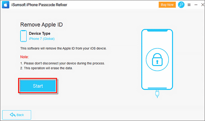 start removing apple id