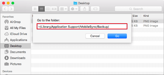 Find iTunes backup files on Mac