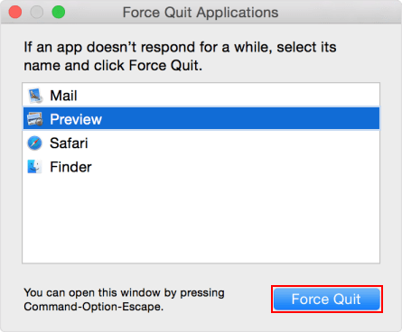 Force close an app in Mac