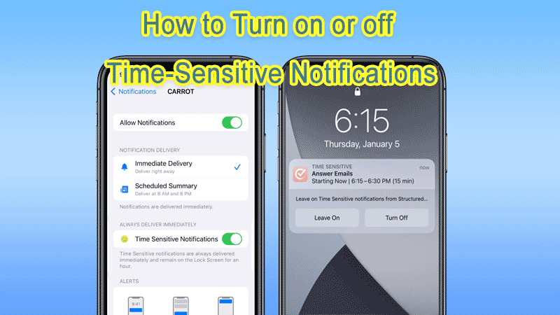 how to turn on or off time-sensitive notifications on iphone
