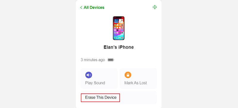 click erase this device
