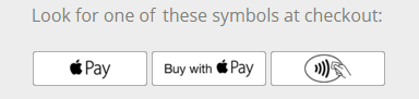 Symbols at checkout with apple pay