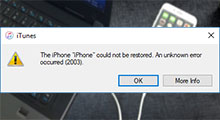 iPhone could not be restored an unknown error