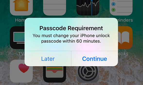 passcode requirement pops on iPhone
