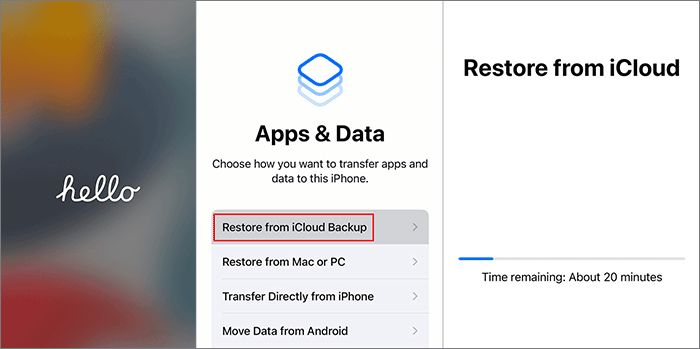 restore iPhone from iCloud backup