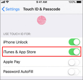 Enable touch ID for App Store