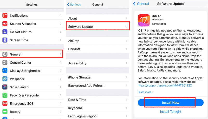 download and install the latest ios version