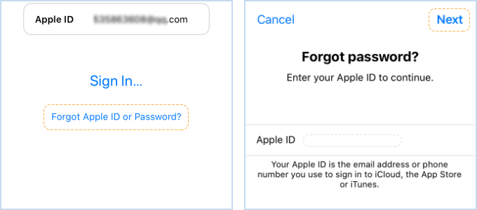 Reset Apple ID Password using Apple Support app