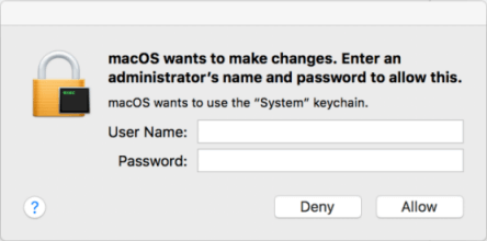 Enter your keychain password