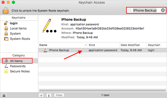 Find iPhone Backup password