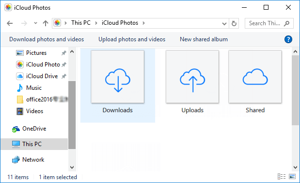 Download or upload photos and videos via iCloud Photo Library