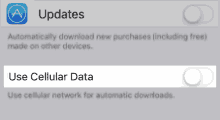 Stop iOS App Automatic Updates Over Cellular