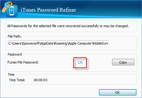 Use iTunes file password