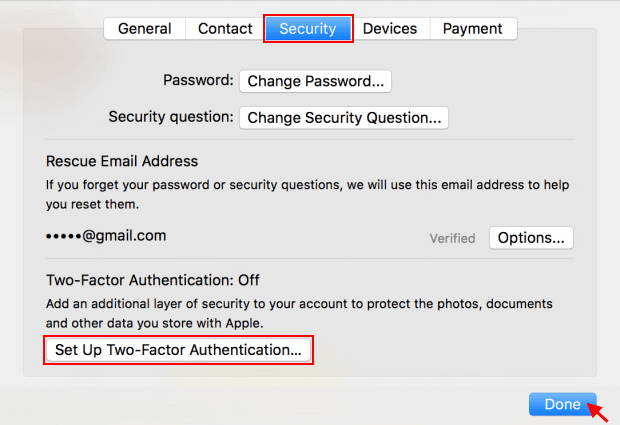 Turn on Two-factor Authentication
