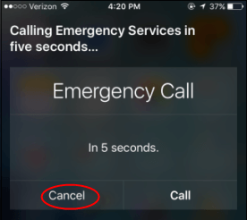 Cancel the emergency call