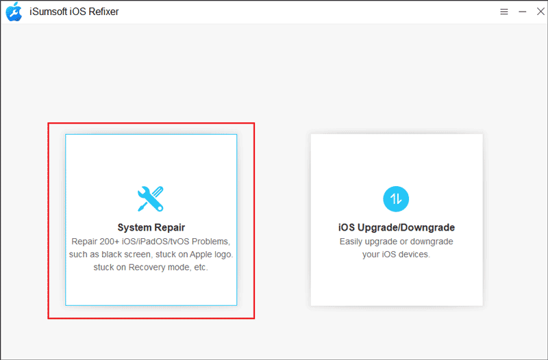 select system repair feature