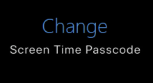 Change Screen Time passcode