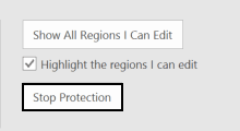 Stop protection on Word