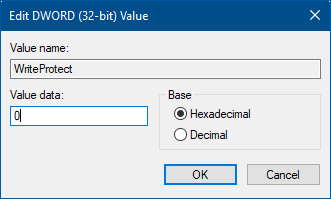 Replace value data with 0