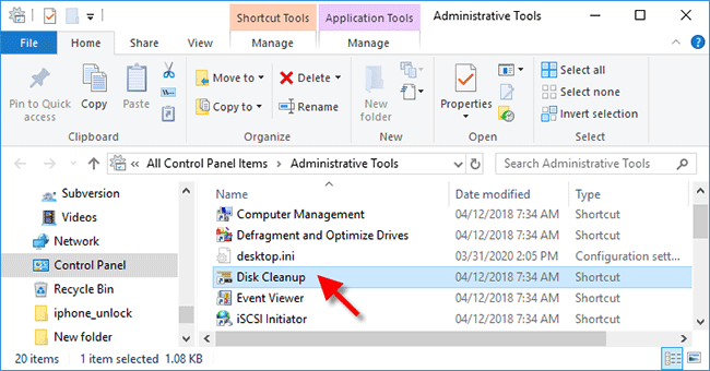 double click Disk Cleanup