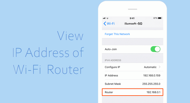 Find router IP address in iPhone