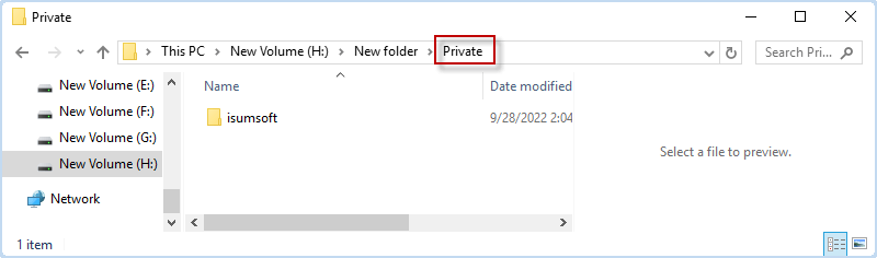 put the folderdesired to protect into Private folder