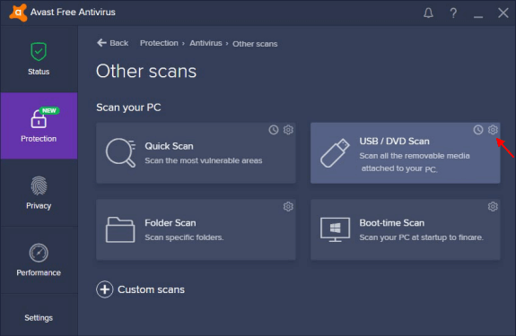 Avast scans USB drive that attached to your PC