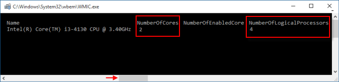 Number of cores