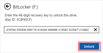 Enter in recovery key