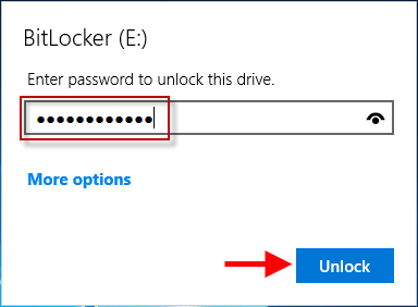 enter password to unlock