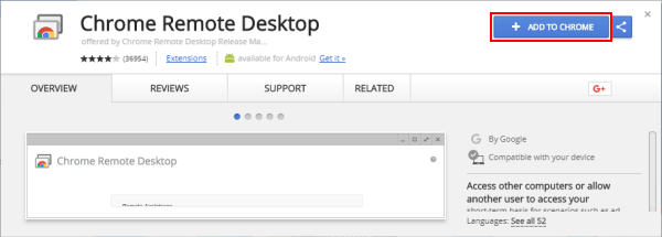 Download the Chrome Remote Desktop