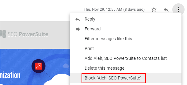 Block sender
