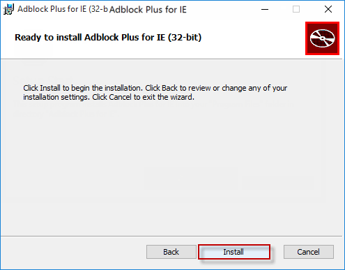 Install Adblock for IE
