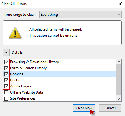Clear History for Firefox
