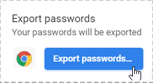 Export password from Chrome