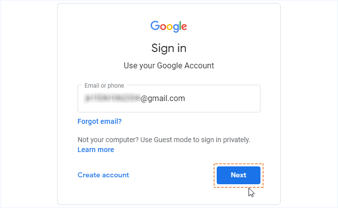 Sign in use your Google account