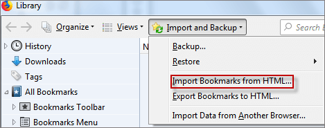 import bookmarks from html